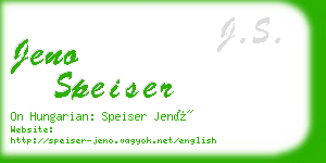 jeno speiser business card